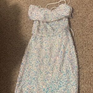 Sequin Strapless Dress-Lucy in the Sky